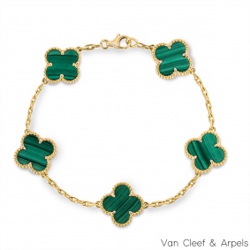 Van Cleef & Arpels Malachite Vintage Alhambra Bracelet VCARL80900 Van Cleef & Arpels Malachite Vintage Alhambra Bracelet VCARL80900